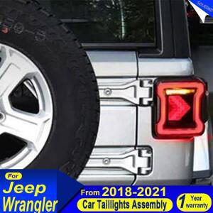 지프 랭글러 2018 2019 2020 2021 테일라이트 LED 프로젝터 테일 램프 주간 주행등 자동차 액세서리 한 쌍
