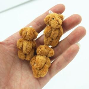 귀여운 봉제 곰 모양 가정용 선물 가방 장식 액세서리 흰색 핑크 다크 브라운 4.5cm 100 개/로트