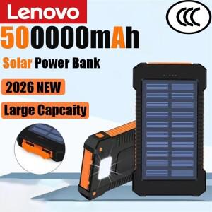 태양광 파워뱅크 500000mAh 초대용량 초고속 충전 모바일 플래시라이트 외장 배터리