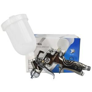 Auarita K-350 LVMP 스프레이건 도금 크롬 표면 소형 수리 중력 0.8mm 깍지, 휴대용 자동차 페인트