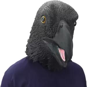 ifkoo 블랙 이글 크로우 마스크 노벨티 할로윈 코스튬 라텍스 동물 새 머리 성인 파티 장식 소품