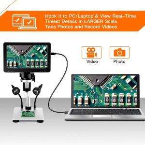 TOMLOV 성인용 디지털 USB 현미경 납땜 PC 보기 동전 DM9 1200X LCD 비디오