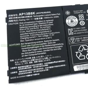CP 노트북 배터리 Aspire V5 R7 V5-573G R7-571 AP13B3K 53Wh/3560mAh