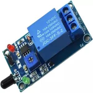 쉬폰레이드 IR 화재 센서 모듈 760-1100nm 경보 감지 및 조정 가능한 감도 릴레이 출력 12V DC 가정/산업용