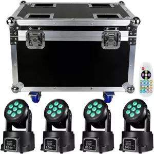 AGVYBE 무빙 헤드 DJ 조명 7x12W RGBW LED 워시 스테이지 6000LM 스포트라이트 사운드 활성화 및 DMX512