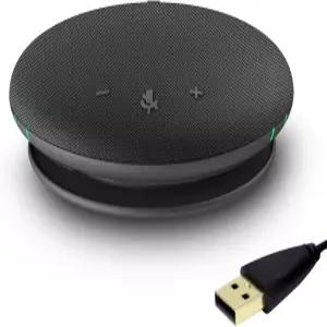 회의 통화를 위한 DAIPU 블루투스 컨퍼런스 스피커 및 마이크 USB 스피커폰 360 음성 픽업 최대 거리