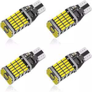 에폰시아 4PCS 92 LED 후진등 전구 브레이크 라이트 T5 404 45SMD 6500K 초밝은 칩셋 캔버스 오류 없는 3rd