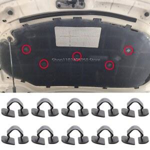 A6 S6 VW 비틀 골프 GTI Jetta Passat CC Rabbit Touareg 용 10Pcs 자동차 엔진 후드 보닛 커버 절연 패드 리테이너 클립