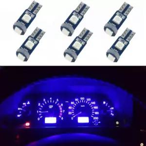 WLJH 6pcs 블루 T5 LED 전구 웨지 계기판 74 272 3030SMD 캔버스 오류 없는 스피도 게이지 클러스터