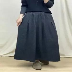 스커트 롱 여사친 울 가을 빈티지 트렌디 슬림핏 아이템 A라인 HT3