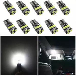 WLJH 0배 초밝은 T0 W5W 94 68 2825 LED 전구 캔버스 오류 없음 순수 흰색 9SMD 2835 칩 자동차 실내