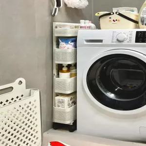 16cm 틈새 수납 트롤리 철제 이동식 세탁기옆 바구니선반
