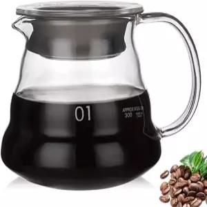 드립 커피 메이커용 유리 서버 스탠다드 카라페 뚜껑이 있는 포트 투명 01 360ml 12온스