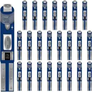Ywl 24PCS 자동차 T5 LED 전구 74 73 37 272 3030 칩 2V 밝은 차량 대시보드 교체 자동 계기판 게이지