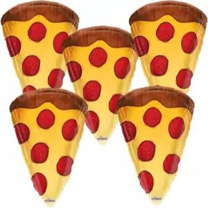 피자 슬라이스 모양의 마일러 풍선 - 페퍼로니 5팩