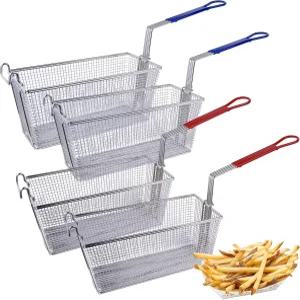 하카 프라이 바구니 식당용 미끄럼 방지 시공 손잡이가 있는 상업용 튀김 4개 1/4 X 6 1/2