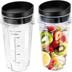 16온스 블렌더 컵 교체용 Nutri Ninja QB3001SS Sip 뚜껑이 있는 싱글 서브 BL770 호환 가능