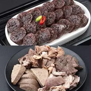 자연맛남 전라도 재래식 찰순대1kg+내장모듬1kg