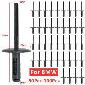 50 100pcs 자동차 패스너 클립 범퍼 도어 패널 라이너 플라스틱 리벳 6mm X1 E84 X3 E83 F25 X5 E53 E70 X6