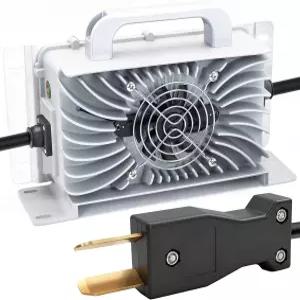 크라운풋 플러그가 장착된 36볼트 클럽카 이지고 야마하 골프 카트용 36V 20AMP 방수 배터리 충전기 캡톡