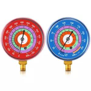릴렉스위크 냉동 압력 게이지 키트 R-134a R-404a R-2092 R-410a 0-800psi 1/8 Npt 하부 마운트