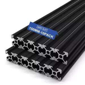10PCS T 슬롯 2020 알루미늄 압출 유럽 표준 150mm 5.9 길이 CNC DIY 3D 프린터 및 산업용 브래킷 제작용