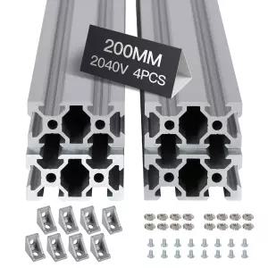 4pcs 200mm 2040 V-슬롯 압출 알루미늄 프로파일 3D 프린터 프레임용 양극 산화 선형 레일 CNC 기계 DIY