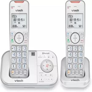자동 응답기 통화 차단 발신자 ID 인터콤 및 셀 연결 기능이 있는 VTech VS112-27 2 핸드셋 무선 전화기