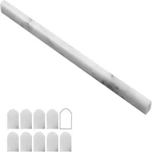 로브데코 카라라 화이트 1/2인치 X 12인치 대리석 펜슬 라이너 타일 샤워 및 백스플래시용 엣지 트림 몰딩