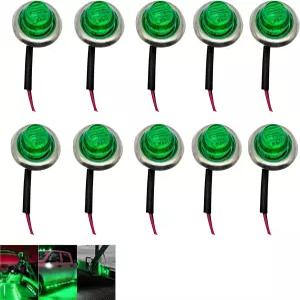 Foelony 0 PCS 3/4인치 원형 LED 조명 전면 후방 사이드 마커 표시등 2/24V 방수 클리어런스 트럭 보트 RV