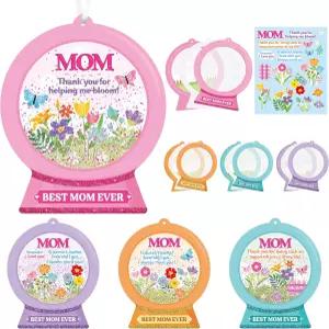 WATINC 어머니의 날 공예 키트 12PCS DIY 최고의 엄마 꽃 EVA 흔들기 장식 크리스탈 볼과 글리터 스팽글