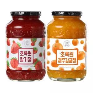 초록원 딸기잼1kg 플러스 제주감귤잼1kg