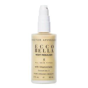 Ecco Bella Plant Based Rebuilder 나이트 크림 - 히알루론산, 비타민 C 및 E 함유 얼굴용 천연 안티에이징 모이스처라이저 56.7g(2온스)