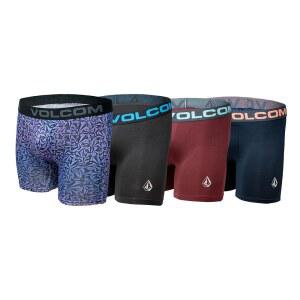 Volcom 남아용 복서 브리프 퍼포먼스 속옷, 퍼플/블랙/레드/네이비