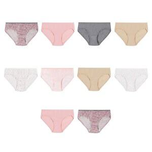 Hanes 여아용 100% 코튼 힙스터 팬티 멀티팩