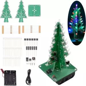 에이딥 컬러 3D 크리스마스 트리 LED DIY 키트 7가지 플래시 RGB 회로 전자 조립 성인 청소년 납땜 실습