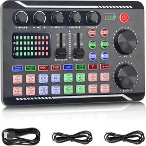 DJ 믹서 효과가 있는 프로페셔널 라이브 사운드 카드 오디오 및 인터페이스 보이스 체인저 -