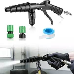 암푸조이 냉각수 플러시 건 키트 - 레버 액션 히터 코어 고압 라디에이터 도구 19-40mm 호스용 노즐이 있는