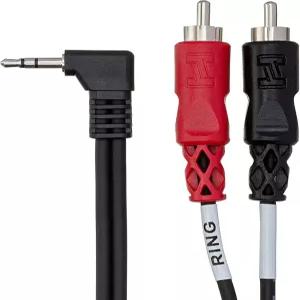 Hosa CMR-206R 스테레오 브레이크아웃 직각 3.5mm TRS와 듀얼 RCA 6피트