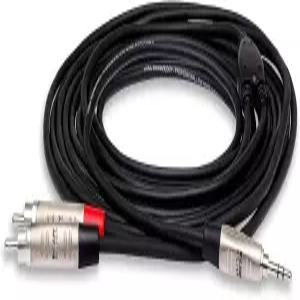 Hosa HMR-006Y RAN 3.5mm TRS와 듀얼 RCA 프로 스테레오 브레이크아웃 케이블 6피트