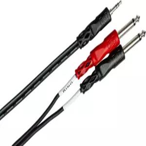 Hosa CMP-153 스테레오 브레이크아웃 3.5mm TRS에서 듀얼 1/4인치 TS 3피트