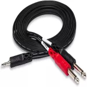 Hosa CMP-159 스테레오 브레이크아웃 케이블 3.5mm TRS에서 듀얼 1/4인치 TS 10피트
