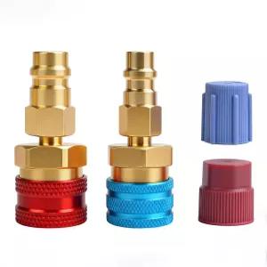 R1234YF 어댑터 키트 R134A 퀵 커플러 냉매 충전 차량 A/C 시스템 배기 측면 커넥터 변환