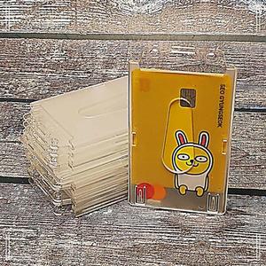 아이디카드 행사 목걸이 용 신분증케이스-ID 사원증 id 일회 10개 집게 홀더 비닐 세로형 이름표 문구반점