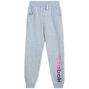 Reebok 여아용 스웨트팬츠 - 액티브 플리스 카고 조거 (사이즈: S-XL), 라이트 그레이 헤더 로고