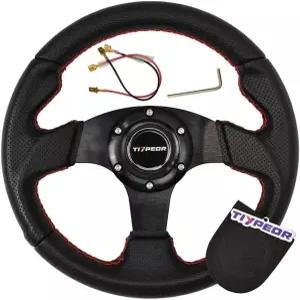TIYPEOR 인치 280mm 레이싱 드트 시뮬레이터 스티어링 휠 PVC 자동차 개조 보트/골프 카트/레이싱 어드벤처