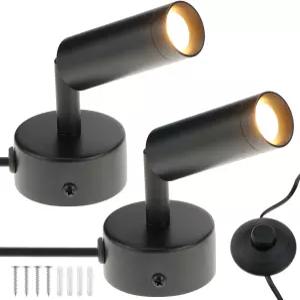 QWORK 실내 스포트라이트 LED 조명 2팩 3W 웜 화이트 3000K 바닥 식물 아트워크용 120V 액센트