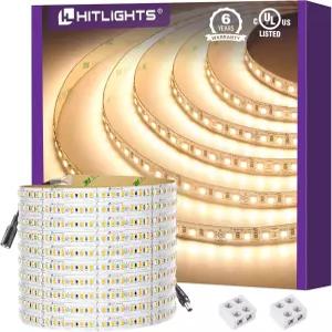 히트라이트 LED 스트립 조명 따뜻한 흰색 2700K 16.4피트 프리미엄 고밀도 24V 테이프 600개의 426개의