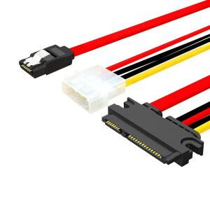 ELFJMZP SATA 하드 드라이브 데이터 전원 조합 케이블 15핀 22핀 어댑터에서 MOLEX 4핀 마더보드 5인치 HDD SSD 광학 11 8인치 지원