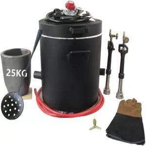 25KG 55LB 도가니 더블 포지 버너 금속 재활용용 주조 가마 용광로 대형 프로판 제련로 키트 금 구리